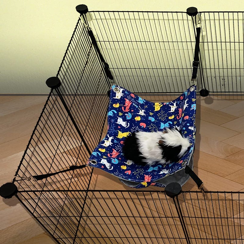 FULUE Ferret Rat Hammock Bed Nation Cage Accessories Kit Set Staff House and Hideouts Cave for Guinea Pig Ferret 13.8inch - Image 2